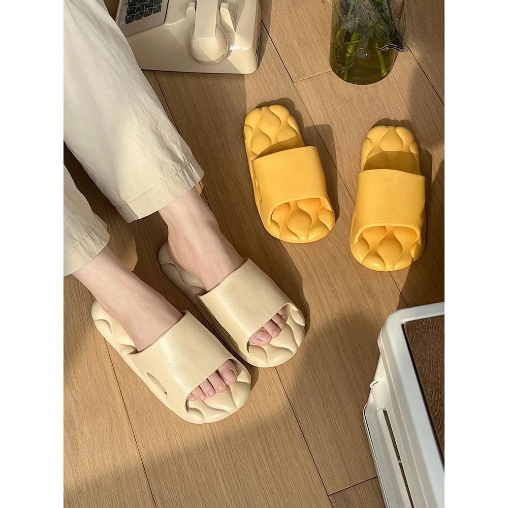 Slip-On Thick Bottom Sandals Men's Summer Indoor Home Bathroom Anti-Slip Silent Couples Slippers Comfortable EVA Slippers