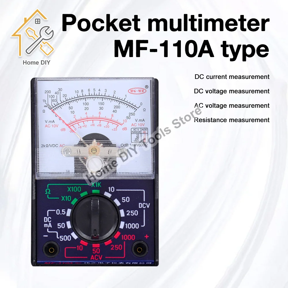 MF-110A MINI multimetro portatile elettrico analogico Multitester voltmetro amperometro AC / DC tensione corrente OHM Multi Meter Tester