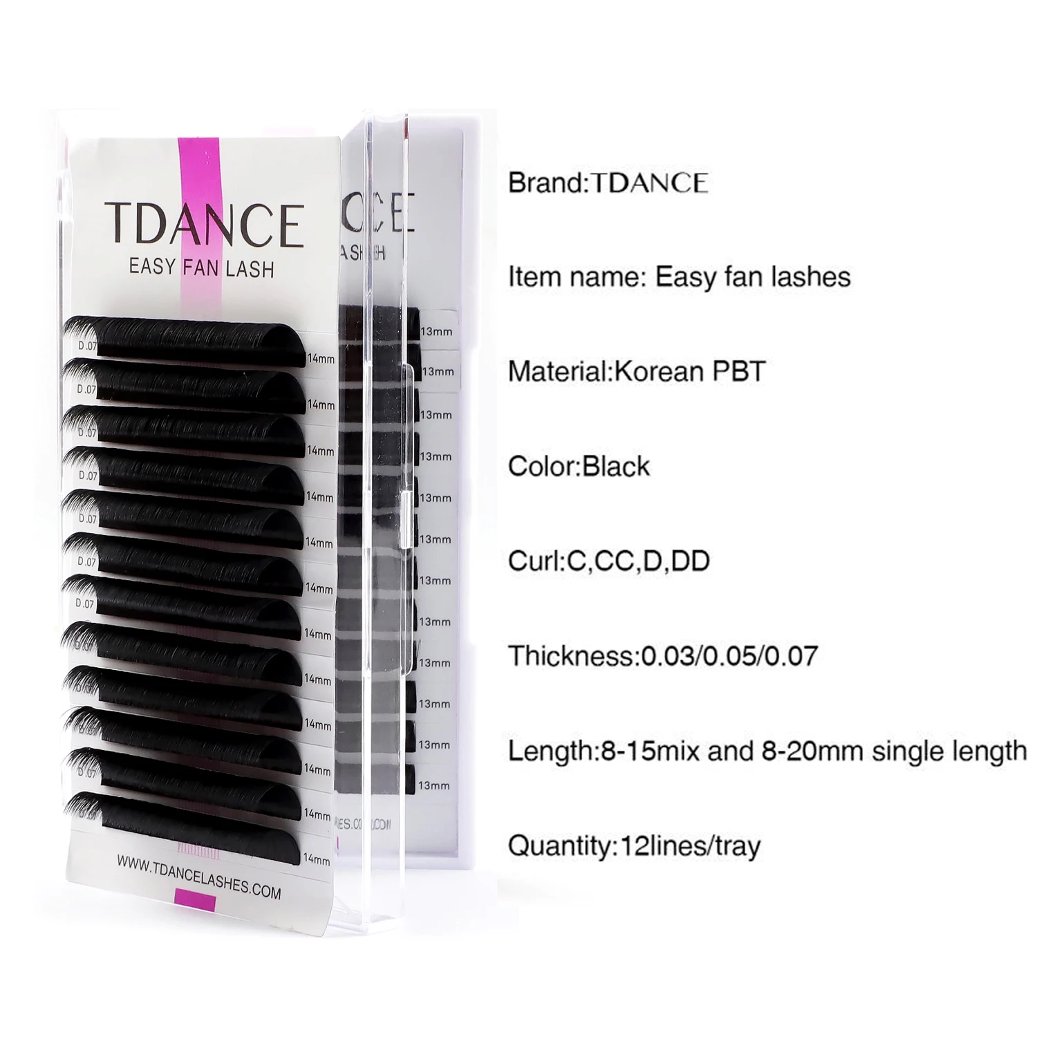 TDANCE Fácil abanico Ventilador rápido Extensiones de pestañas florecientes Pestañas individuales Pestañas automáticas de volumen de floración de