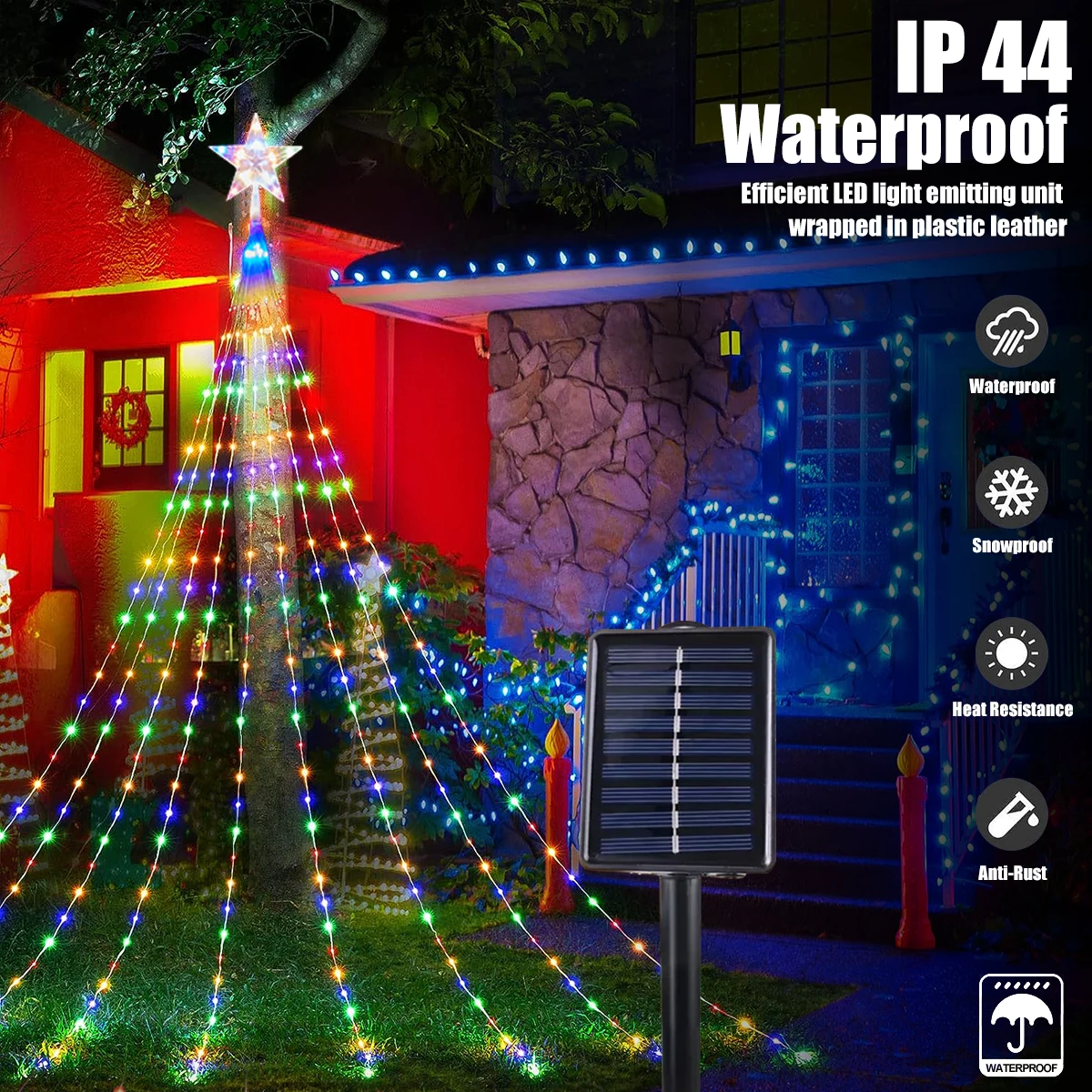 Luci di Natale a energia solare, 304 LED, decorazioni Luci di Natale a energia solare, 304 LED, decorazioni