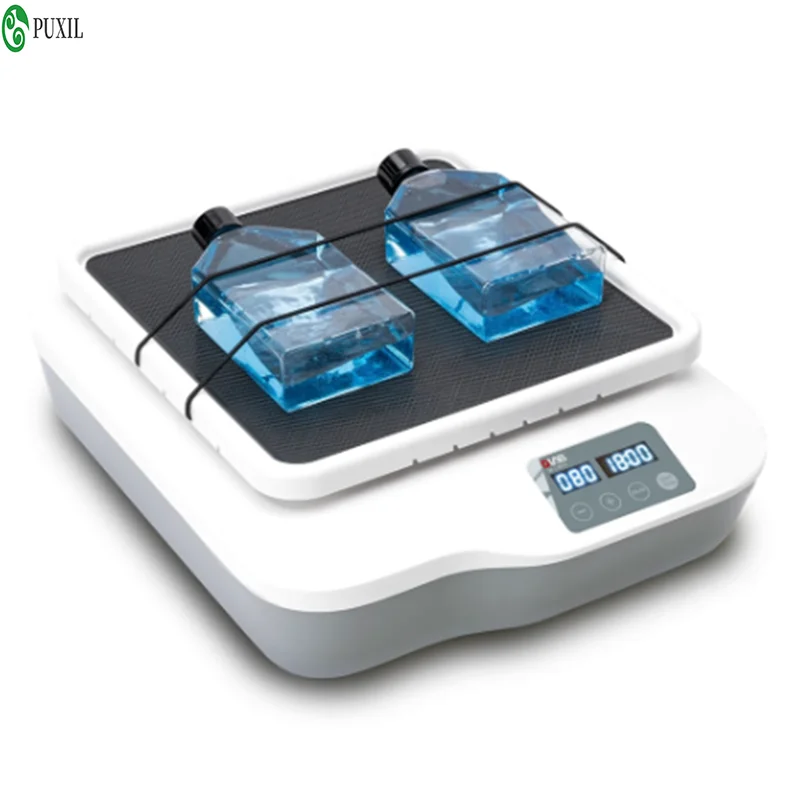 LED digital shaker RS180-S with a maximum load capacity of 2kg, equipped with a disc platform and a serrated angle of 7 degrees