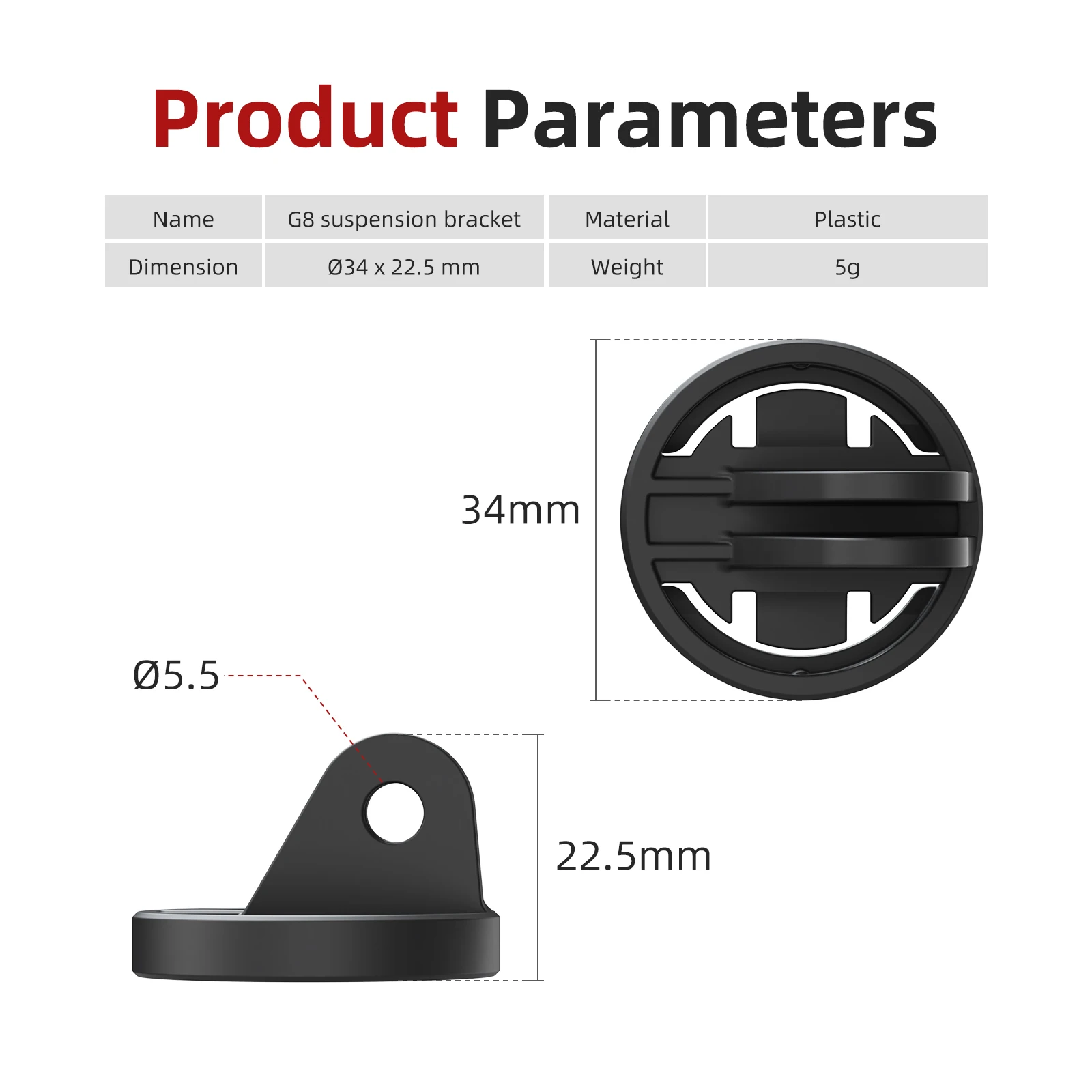 Afbeelding 7: Fiets Camera Gopro Mount Houder Beugel Fietsen Front Light Beugel Camera Stand Vervanging Accessoires