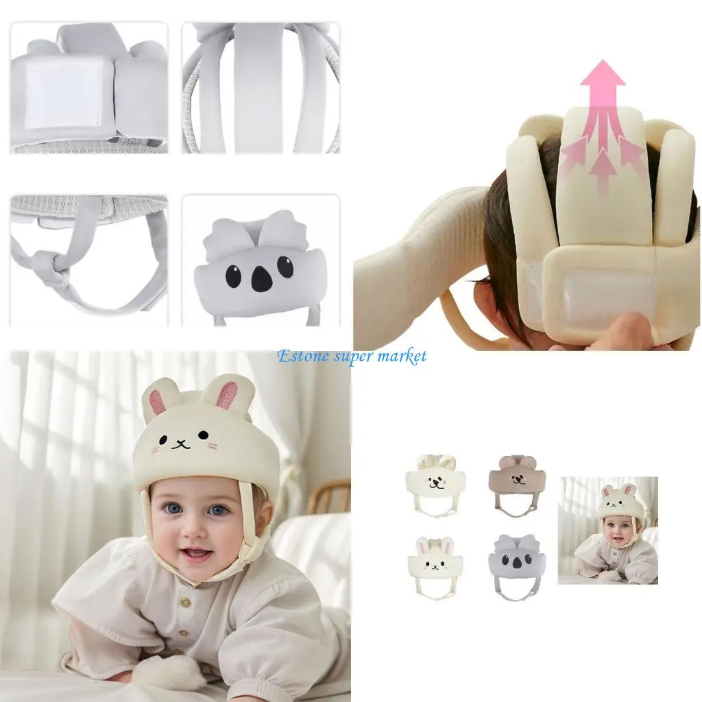 

090B Cartoon Baby Safety Helmet Infants Learning to Walk Caps Crash Proof Headgear