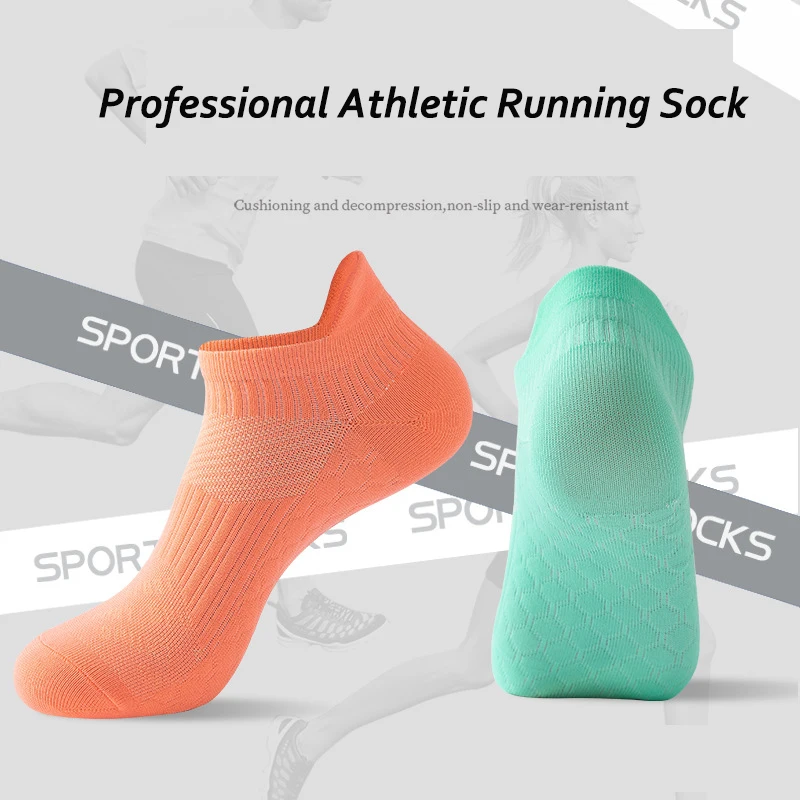 Chaussettes athlétiques respirantes à séchage rapide pour hommes et femmes, courtes, coupe basse, chaussettes de bateau, compression, course à pied,