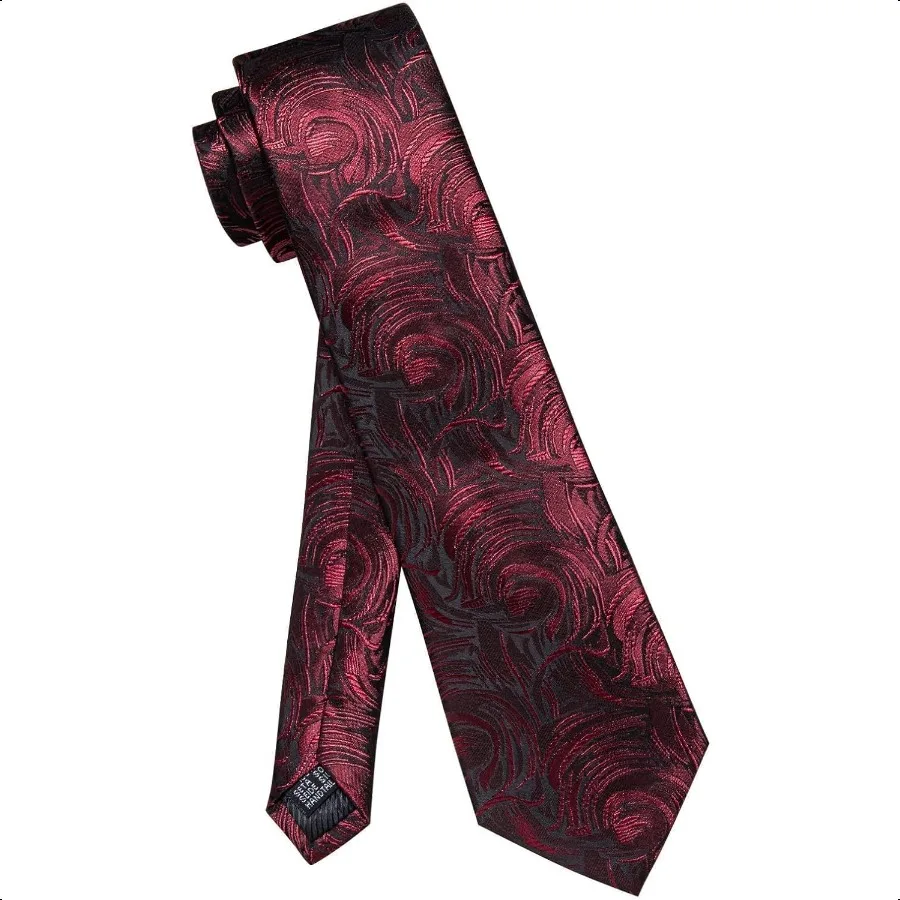 Set di cravatte Paisley Cravatta floreale Fazzoletto Gemelli Set Cravatte in tessuto di seta Festa di nozze aziendale