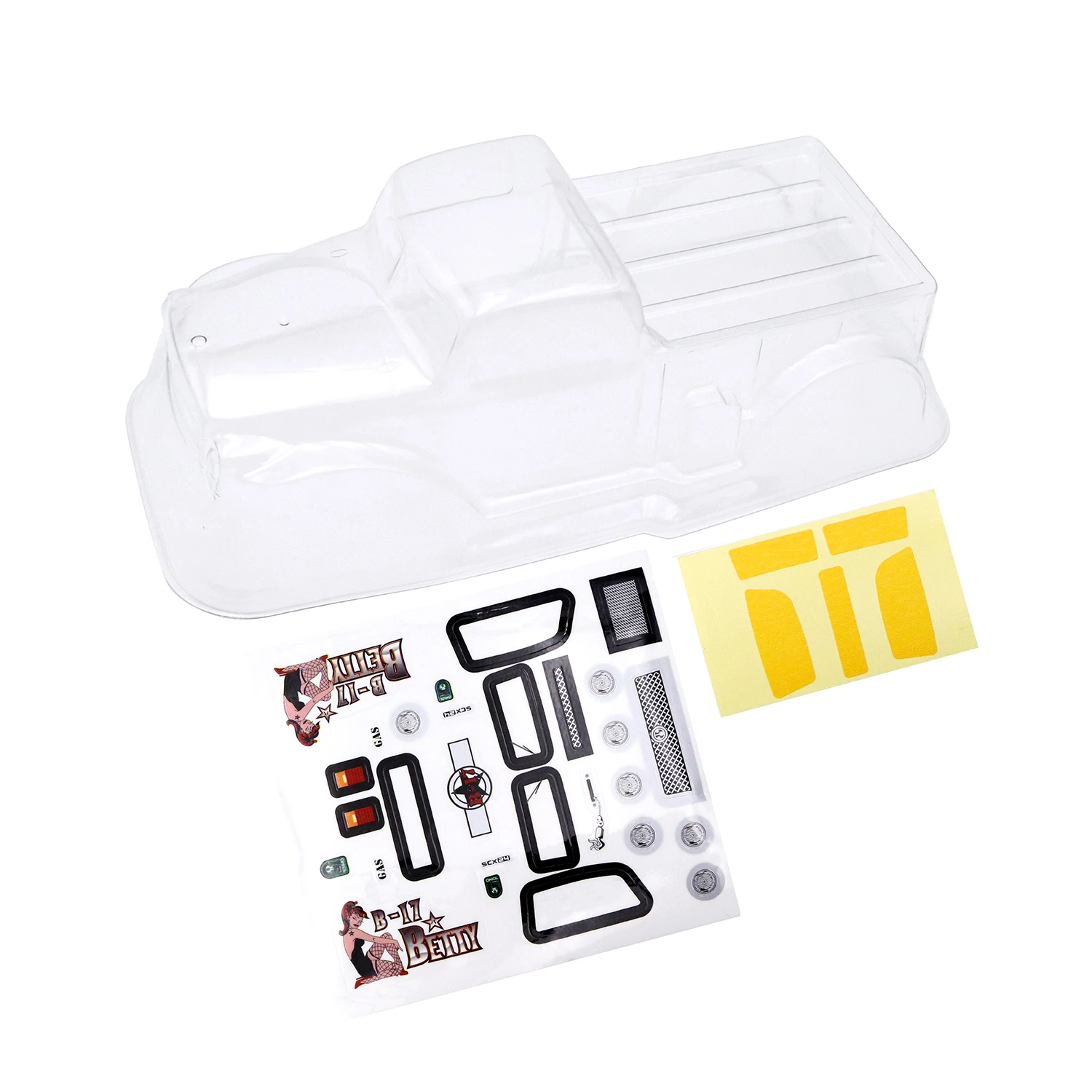 Plastic Unpainted Clear Body Shell With Sticker For 1/24 RC Crawler Car Axial SCX24 90081 C10 Upgrade Parts