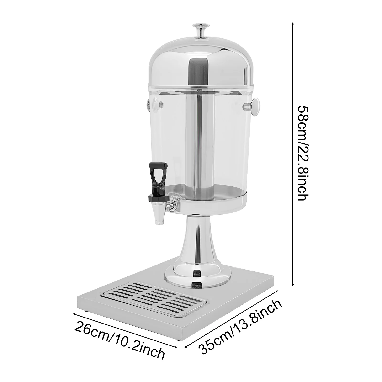 موزع مشروبات سعة 2.11 جالون مع قلب ثلج، وموزعات مشروبات، وموزع مشروبات مع حامل وصينية تنقيط لعصير الليمون والحليب والبيرة #5