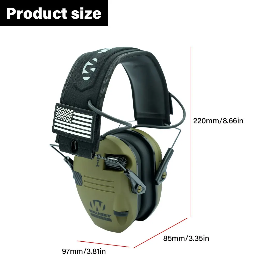 Shooting Hunting Electronic Earmuffs Active Noise Cancelling Protect Hearing Tactical Headset NRR22 EMI Filtering Sound Amplify