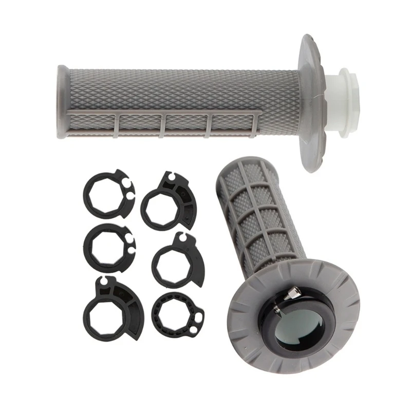 Locking Motorcycle Grip Set with Textured ABS Grips, Outer Flanges and 7/8inch 22mm Bore for 125-500 SXF EXC EXCF XCF Handlebar