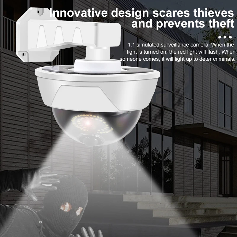 Simulation Solar Camera Outdoor Household Fake Camera Waterproof Lighting CCTV Surveillance Fake Camera Safety Protection image 3