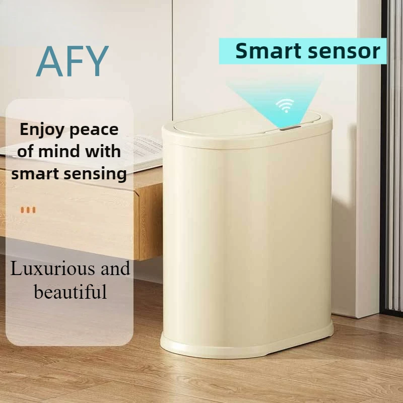 Automatic Smart Trash Can for Bedroom Kitchen Bathroom Office Large Household Waste Bin with Sensor Luxury Garbage Bin