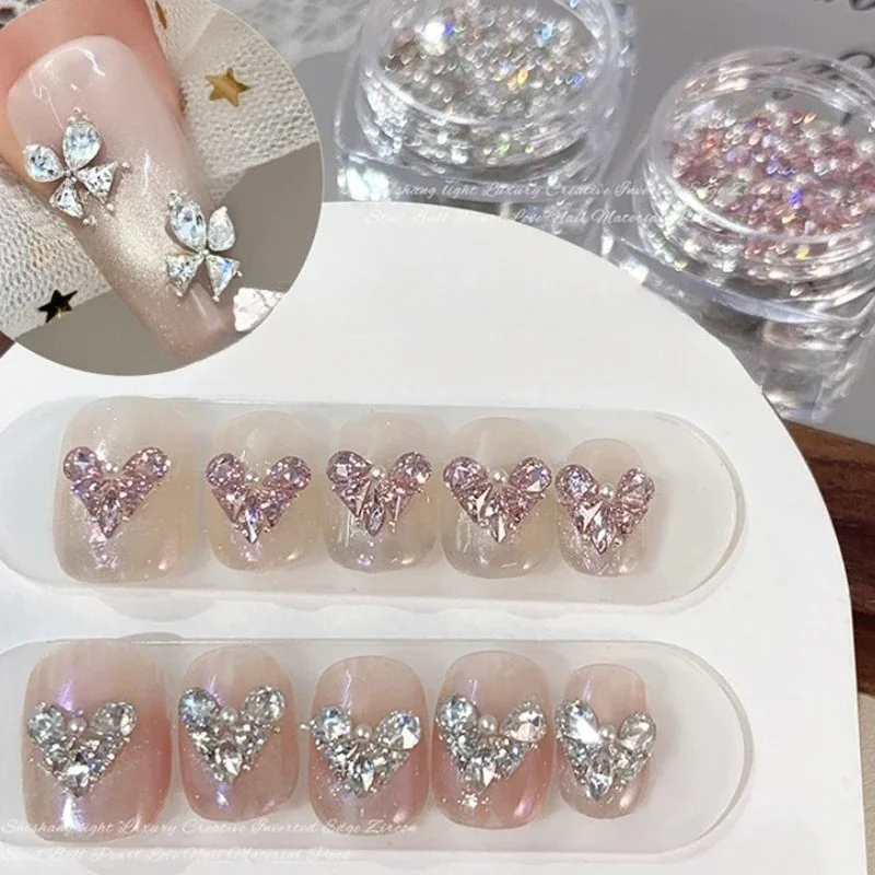 50 قطعة ثلاثية الأبعاد صغيرة الزركون مسمار الفن حجر الراين كريستال الماس اكسسوارات ل بريق مسمار سحر اكسسوارات مانيكير أداة
