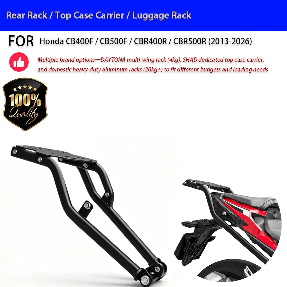 For Honda CB400F CB500F CBR400R CBR500R Rear Rack Carrier No-Drill Accesorios Moto Accessori Moto