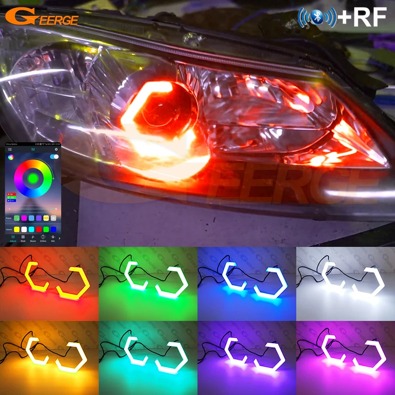 

For Mazda RX8 R3 RX-8 RX 8 2003 - 2005 2006 2007 2008 Bluetooth APP Ultra Bright Multi Color RGB LED Angel Eyes Hex Halo Rings