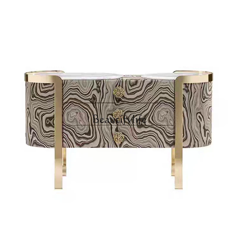 

Italian light luxury dining side cabinet modern simple living room storage storage cabinet