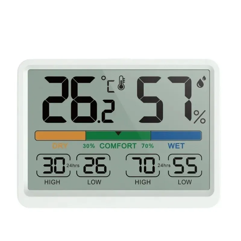 LCD Digital Temperature Humidity Meter 3.4 Inch Hygrometer Metor Home Indoor Thermometer Hygrometer Weather Station For Office