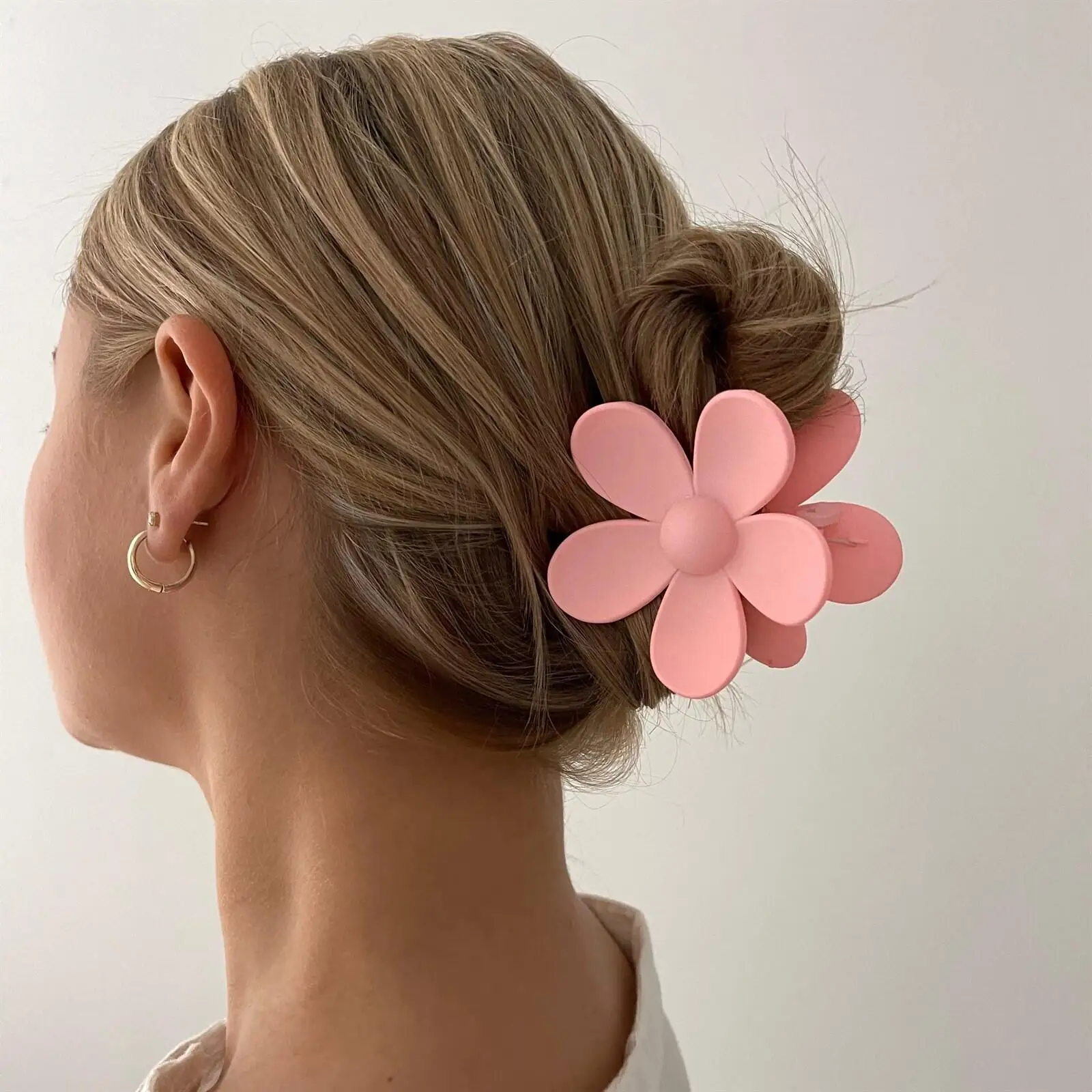 Cor sólida fosco acrílico flor forma cabelo garra para mulheres coreia doce caranguejo grampo de cabelo hairpin barrette headwear acessórios para o cabelo