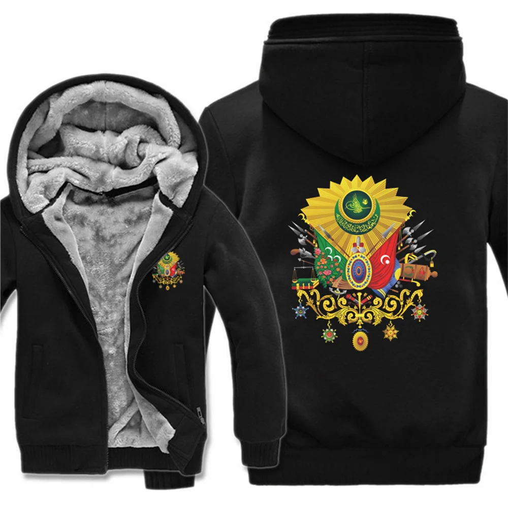 Coat Of Arms Ottoman Empire Hoodies Men Cool Coat Thicken Osmanli Armasi Sultan Abdulhamid Abdul Sweatshirt Mans Jacket Hoody