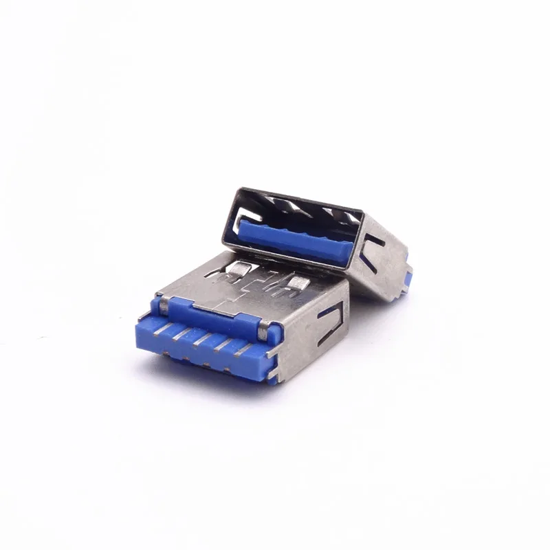 For USB 3.0 usb3 0 seat, short body welding wire type 9P female seat, straight edge double-sided welding wire type blue glue