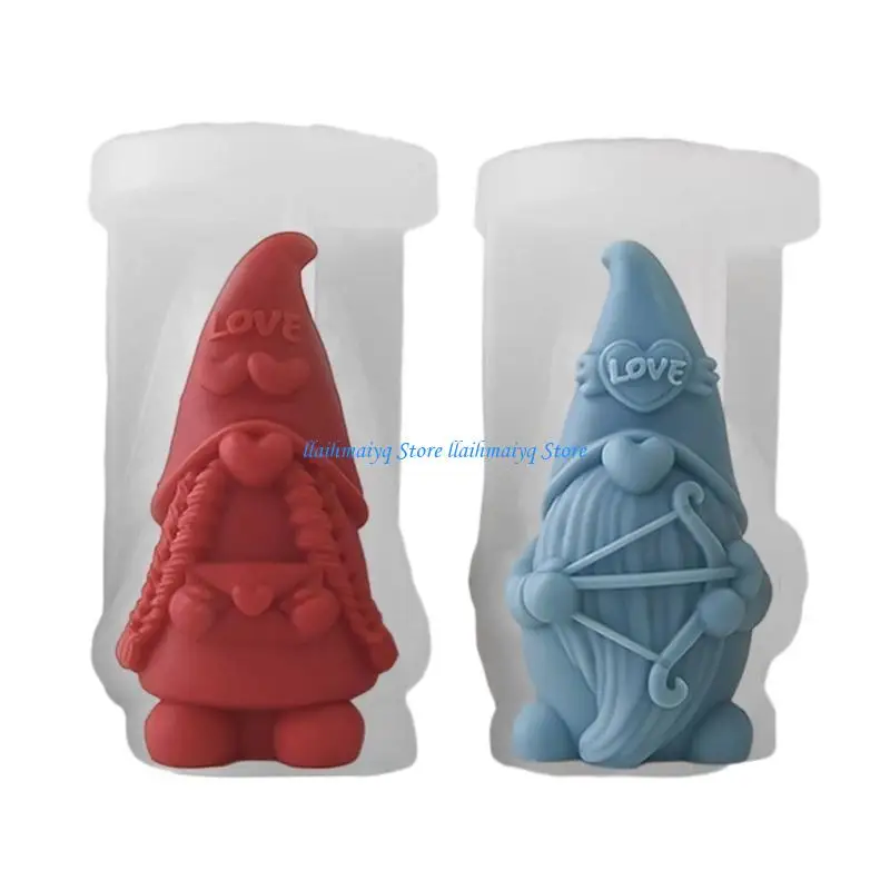 

573B Love Heart Gnome Silicone Mold DIY Epoxy Resin Molds Table Ornament Mould Scented Plasters Making Tool Easy Clean