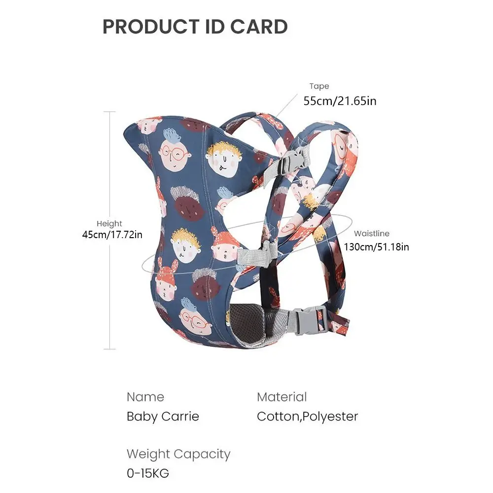 Newborn Front Holding Baby Wrap Carrier Cotton Mesh Infant Backpacks Infant Kangaroo Bag Horizontal Holding Type