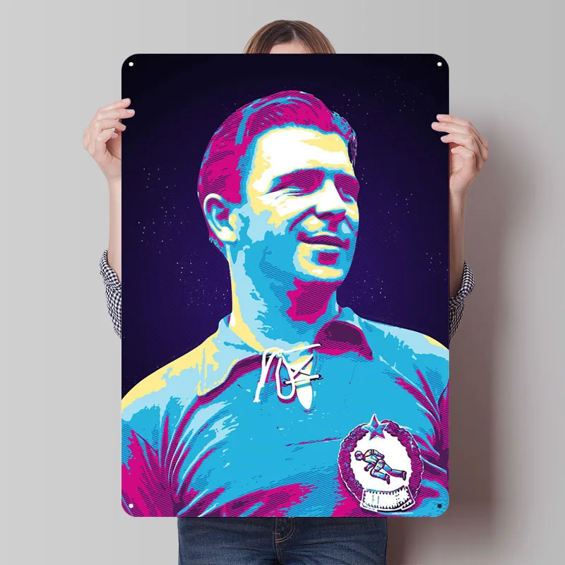 nei Puskas Ретро жестяная вывеска Футбольный плакат Настенная художественная роспись на заказ Футбольные металлические вывески для настенного художественного украшения Домашний декор
