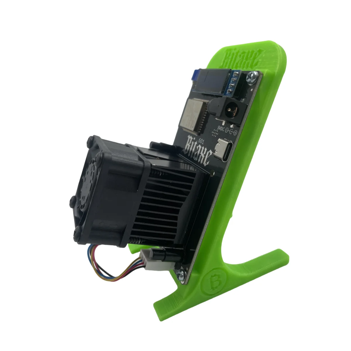 2026 New Desktop Mini Sever Green Color Bitaxe Gamma 601 1.2th/s 18W Open Source SHA-256 BTC Miner With Power Supply Office Toy