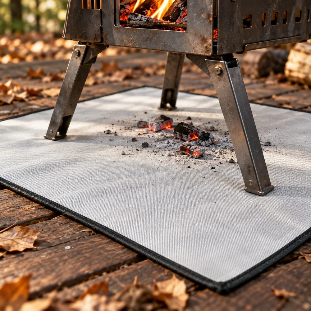 Fireproof Camping Cloth, For Durable Fiber Heat Resistant Mat For Tent Floor, Fire , Stove & Grill Protection, Lightweight