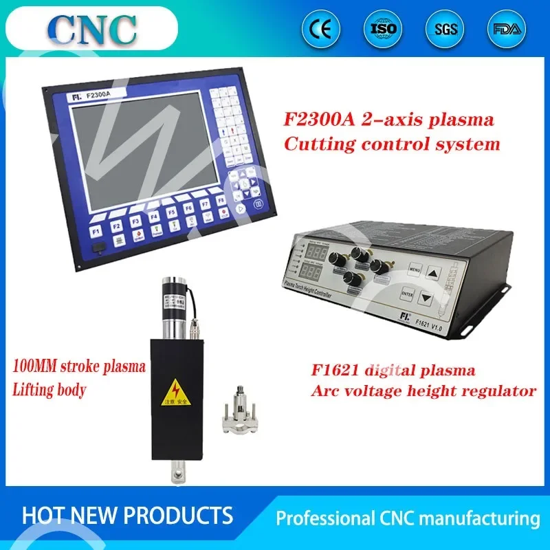 2-Achsen-CNC-Plasmaschneiden-Bewegungssteuerungssystem-Kit, Schneidsteuerung F2300A, digitale Höhenverstellung der Lichtbogenspannung F1621 HP105