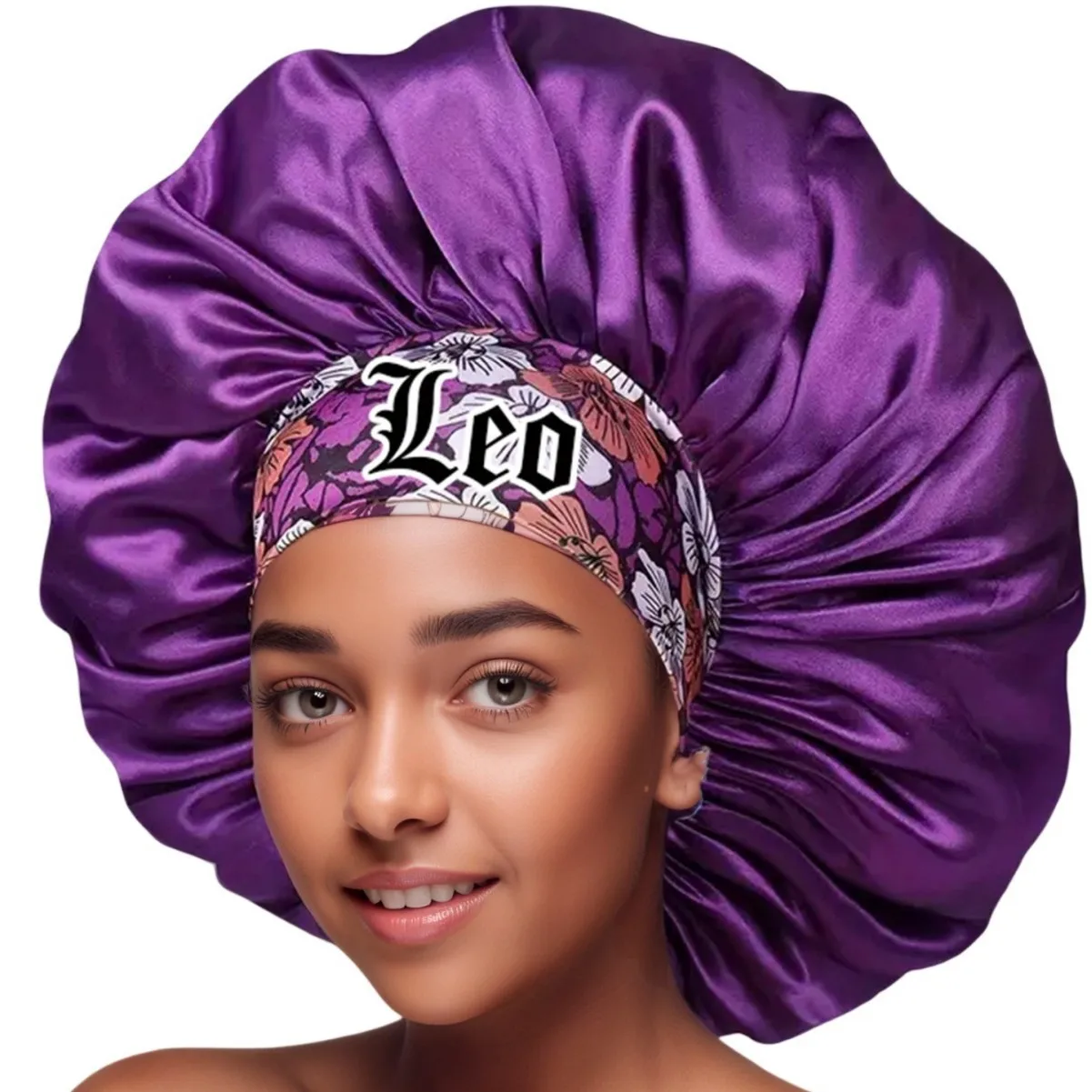 Hot Sale Elastic Round Hat Hair Care Hat European and American Printed Women's Twelve Constellation Satin Nightcap