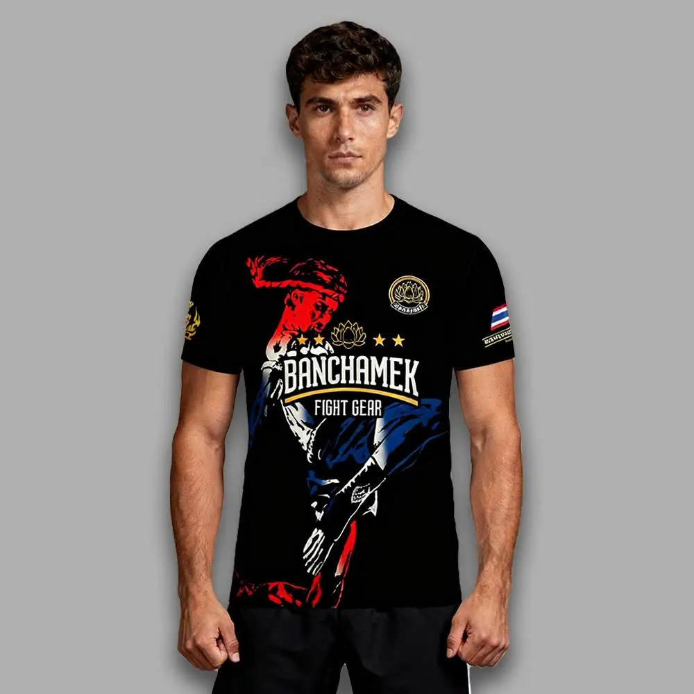 Outdoor Boxing And Fighting Jersey Buakaw Muay Thai Training Breathable Quick Dry Uniform Men's And Women's Fitness T-shirts
