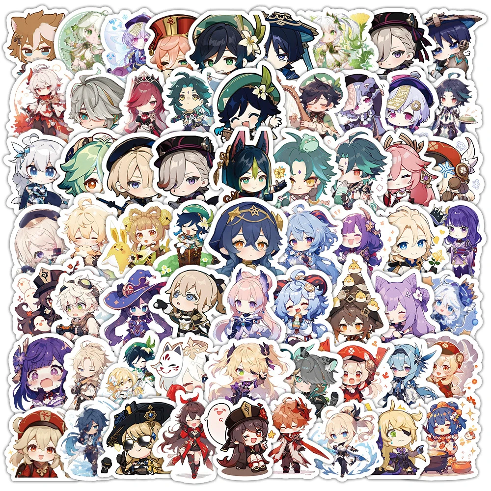 10/30/50/100pcs Cute Game Anime Genshin Impact Stickers Kawaii Cartoon Decal Kid Toy Laptop Fridge Skateboard Waterproof Sticker