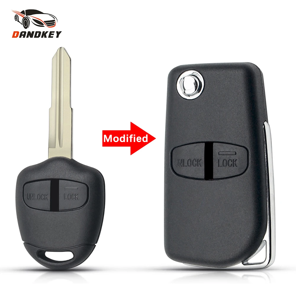 Dandkey Modified Remote Car Key Shell 2/3BNT Case For Mitsubishi Lancer EX Evolution Grandis Outlander I-Miev Eclipse Endeavor