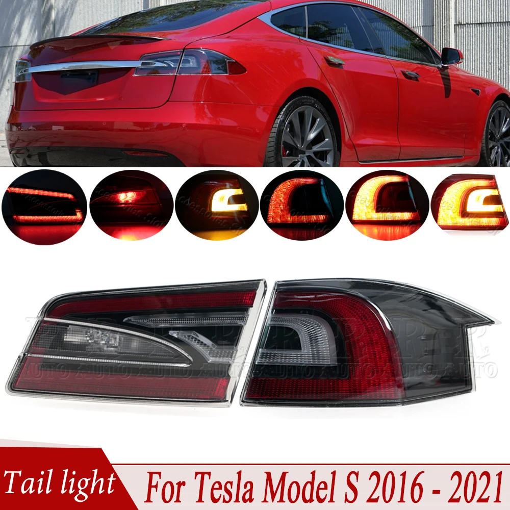 For Tesla Model S 2016 2017 2018 2019 2020 2021 Car Tail Lamp Assembly Rear Brake Lamp Turn Signal Light 600591800 600591900