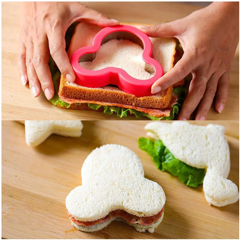 

Sandwich Cutters For Children Kids Heart Star Mickey Bread Toast Lunch Bento Box Food Cookie Sandwich Makers Molds Kitchen Tools