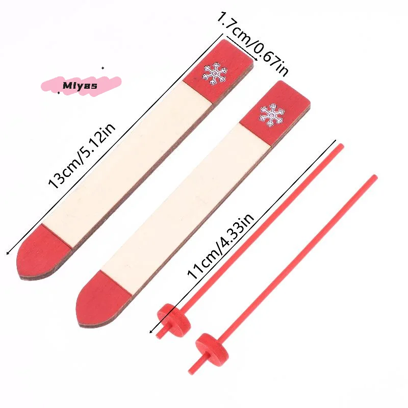 Mini Wooden Sled Model for 1/12 Dollhouse Christmas Scene Decoration Dolls House Accessories Pretend Play Toy for Kids