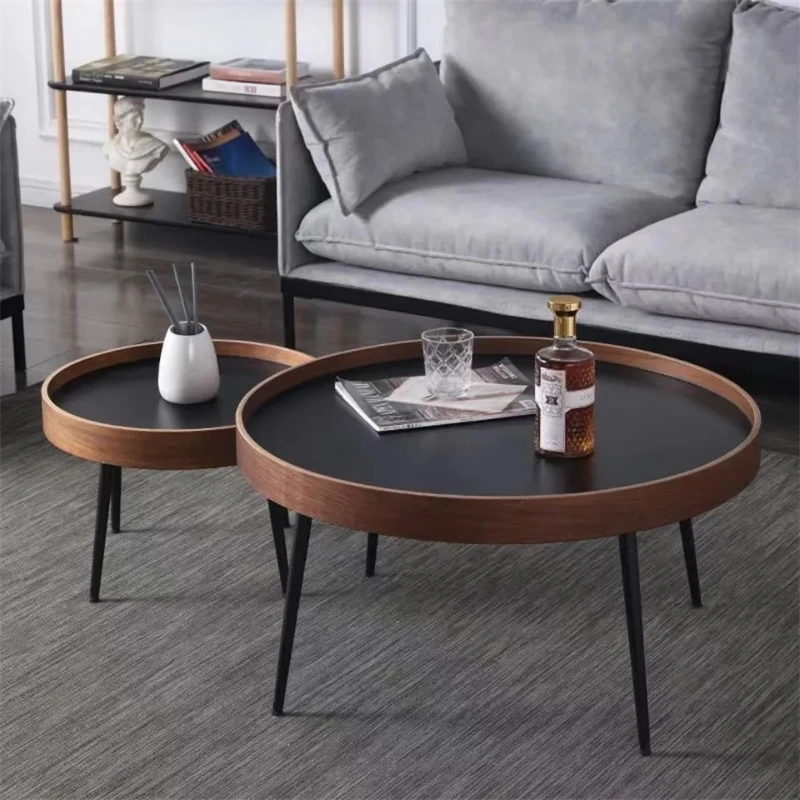 Nordic Italian Small Round Table Modern Minimalist Living Room Balcony Bedroom Simple Assembled Small Coffee Table Drop Shipping