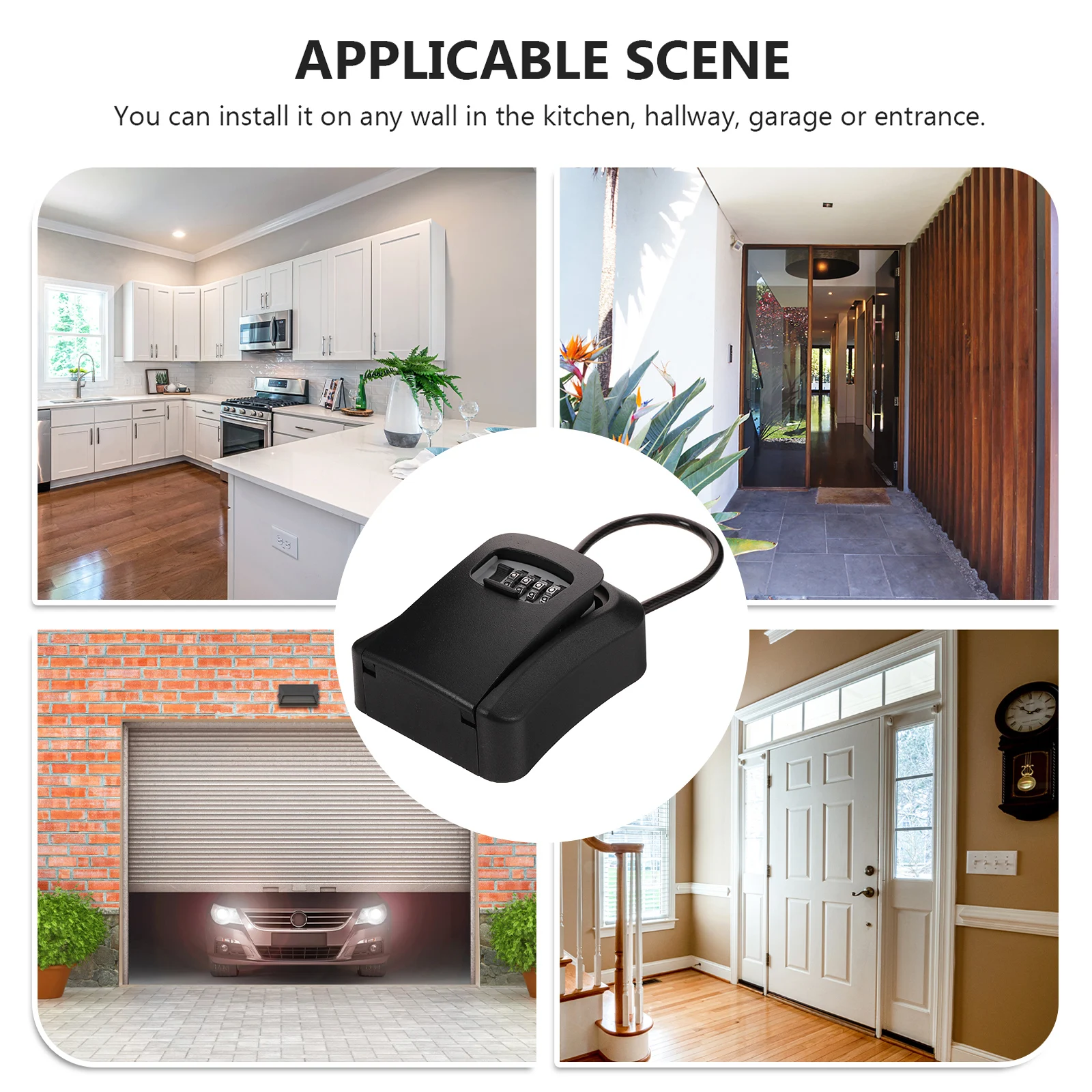 Wall Mount Lock Outdoor Storage Box 4 Code Security Lock Box Anti Corrosion Material Easy Access Key