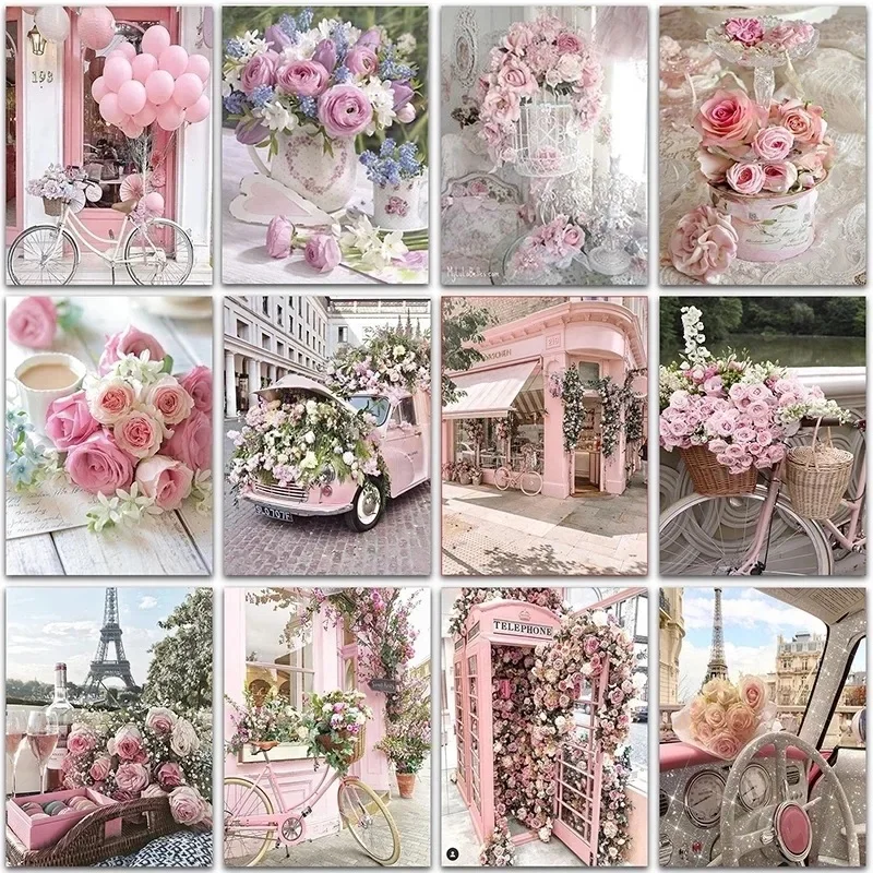 

JIEME 5d Diamond Painting New Arrivals Flower Bike Diamond Embroidery Cross Stitch Scenery Rhinestones Full Mosaic Home Decor