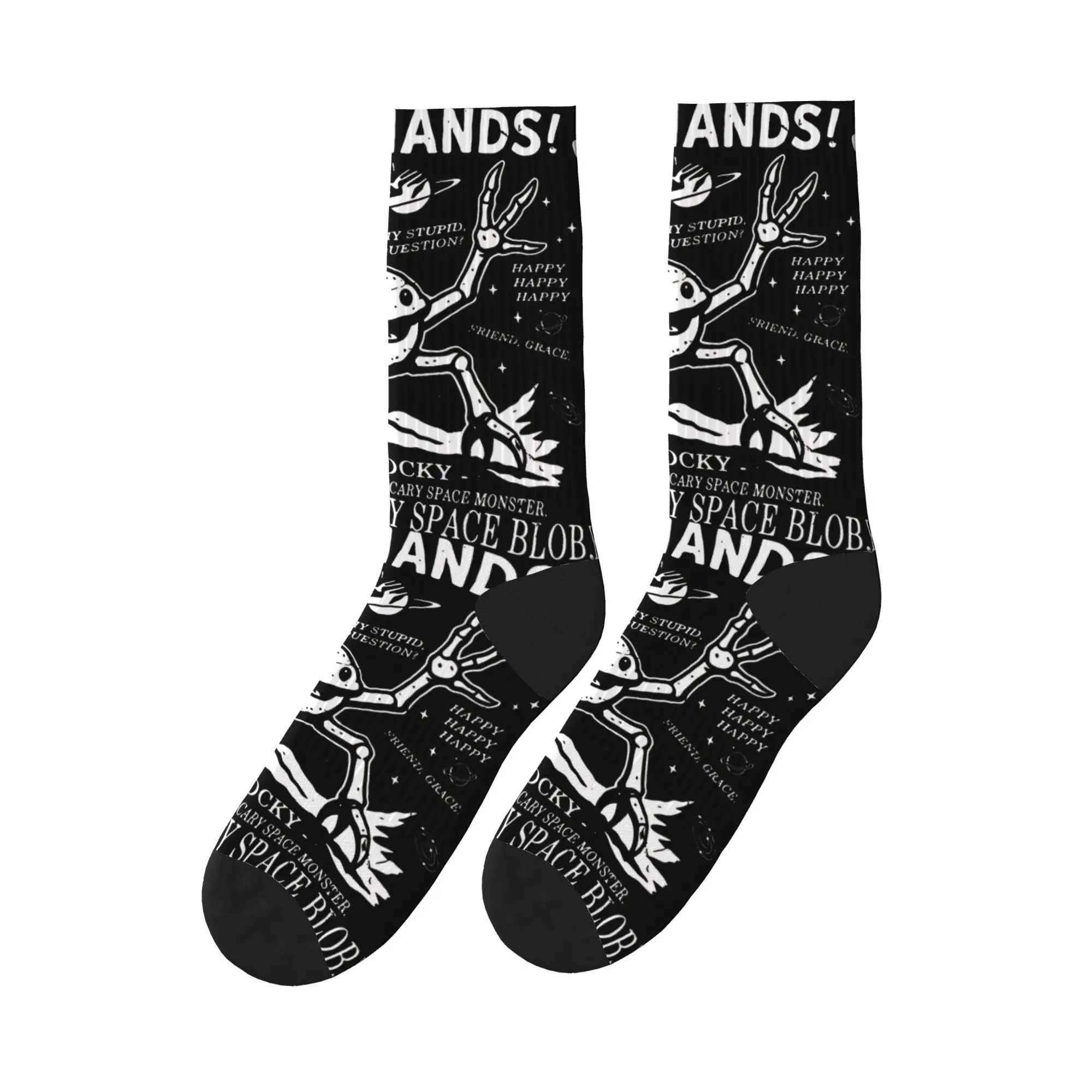 Project Hail Mary Jazz Hands Socks Gothic Stockings Couple High Quality Running Sports Socks Autumn Pattern Anti Bacterial Socks