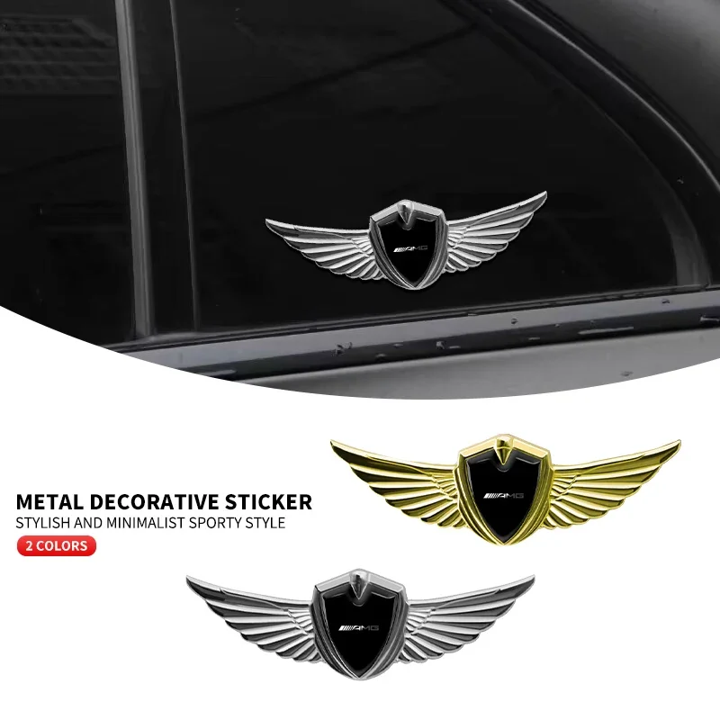 

3D-наклейка на автомобиль в виде крыльев, металлическая эмблема, автоаксессуар для Mercedes-Benz AMG C200 C260 C300 W108 W124 W126 W140 W169 W176