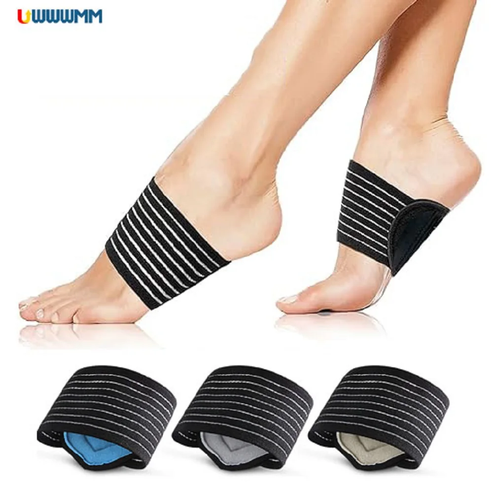 1Pair Compression Arch Support Plantar Fasciitis Flat Foot Cushion Arch Support Women Men High Arch Brace Pads Flat Feet