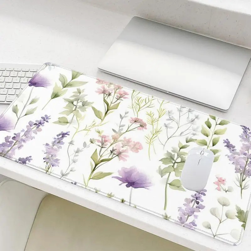 

Коврик для мыши с цветочным узором, нескользящий игровой коврик для мыши, большой настольный коврик для компьютера