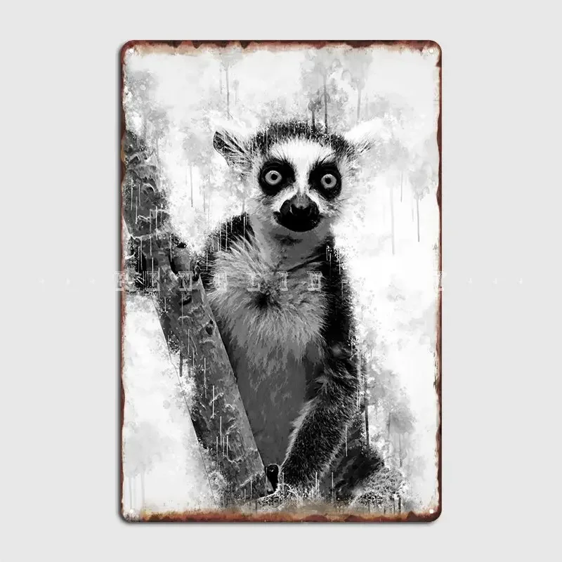 Lemur Bw Metal Sign…