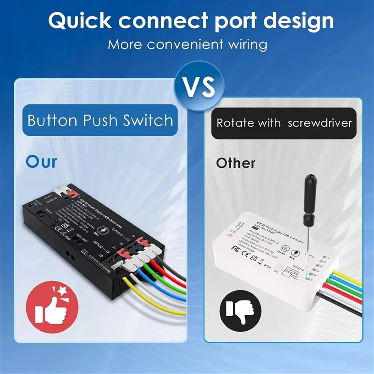 

Контроллер световой ленты ABNQ WLED ESP32 Светодиодный контроллер для RGB RGBW WS2812B SK6812 WS2811 TM1814 WS2813 WS2815 Черный