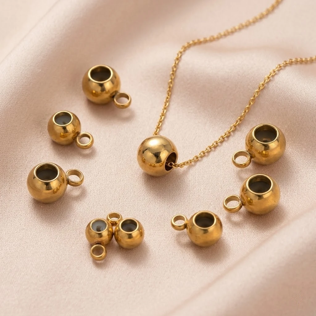 10pcs Stainless Steel Stopper Beads Silicone Slider Beads Rubber Beads Adjustable Round Positioning Beads for DIY Jewelry Making - view 5