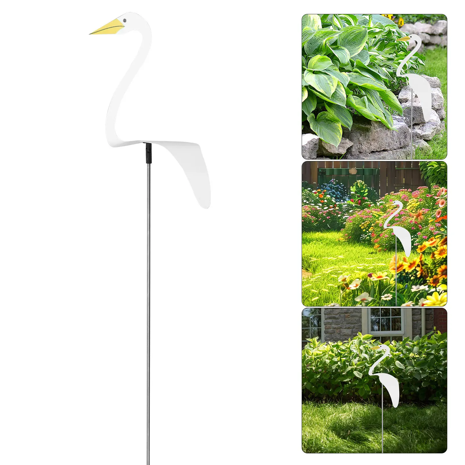 1Pcs Rotating Flamingo Garden Ornament Outdoor Decor for Yard Lawn Flower Beds Party Beach Terrace Courtyard Backyard Decoration
