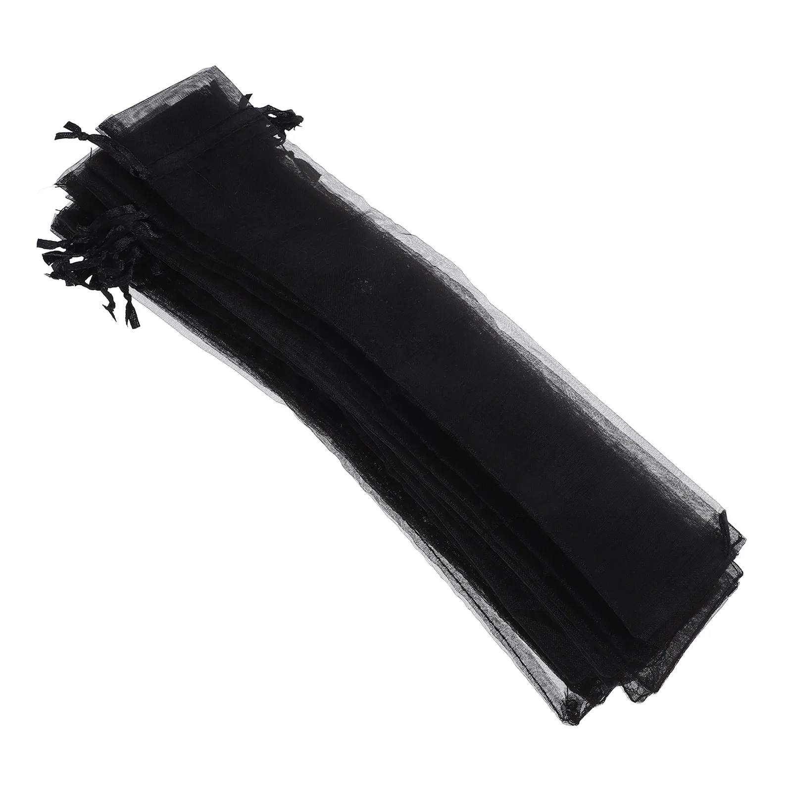 

50Pcs Mesh Drawstring Bags Breathable Gauze Small Mesh Pouches for Hand Fans Folding Fan Carrying Storage Protective Organizer