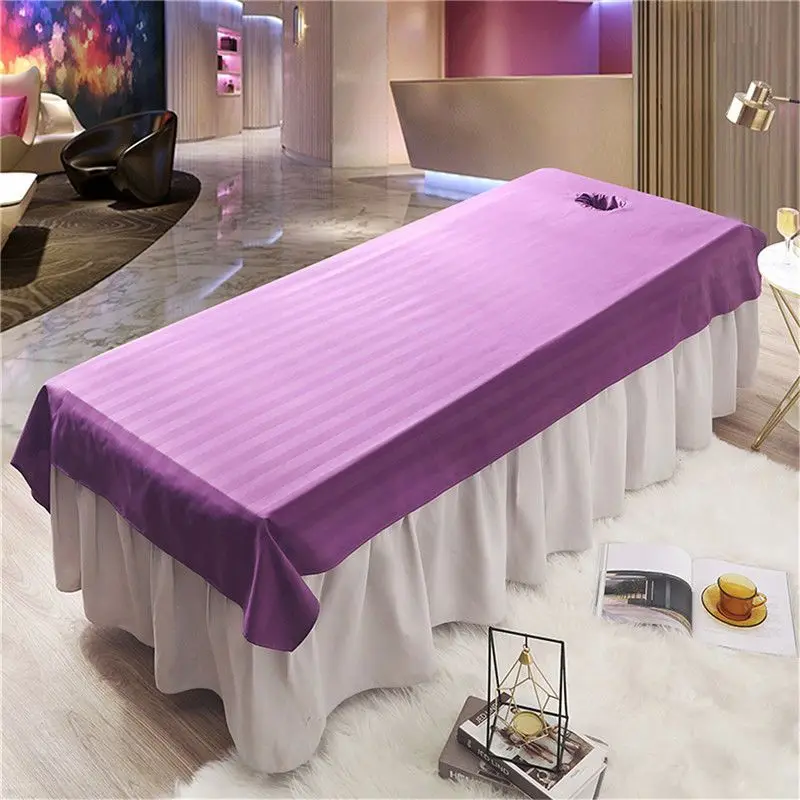 

Beauty Therapy Bed Sheet With Holes Hair Wash Bed Sheets Beauty Massage Bed Cover For SPA Beauty Salon