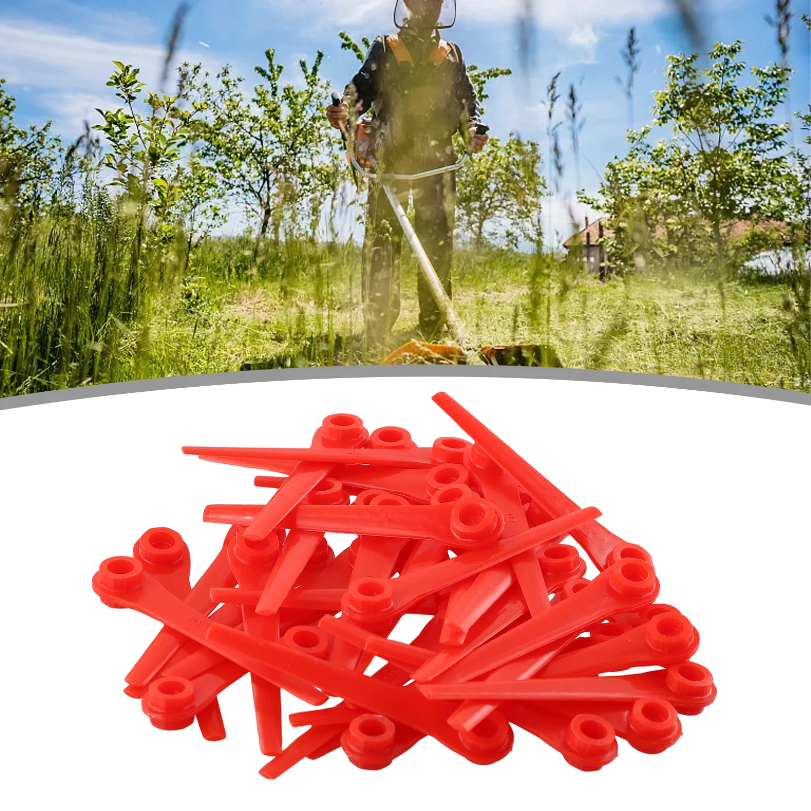 Easily Interchangeable Plastic Blade Set of 100 For Various For grass Trimmers Including the For EasyCut Series